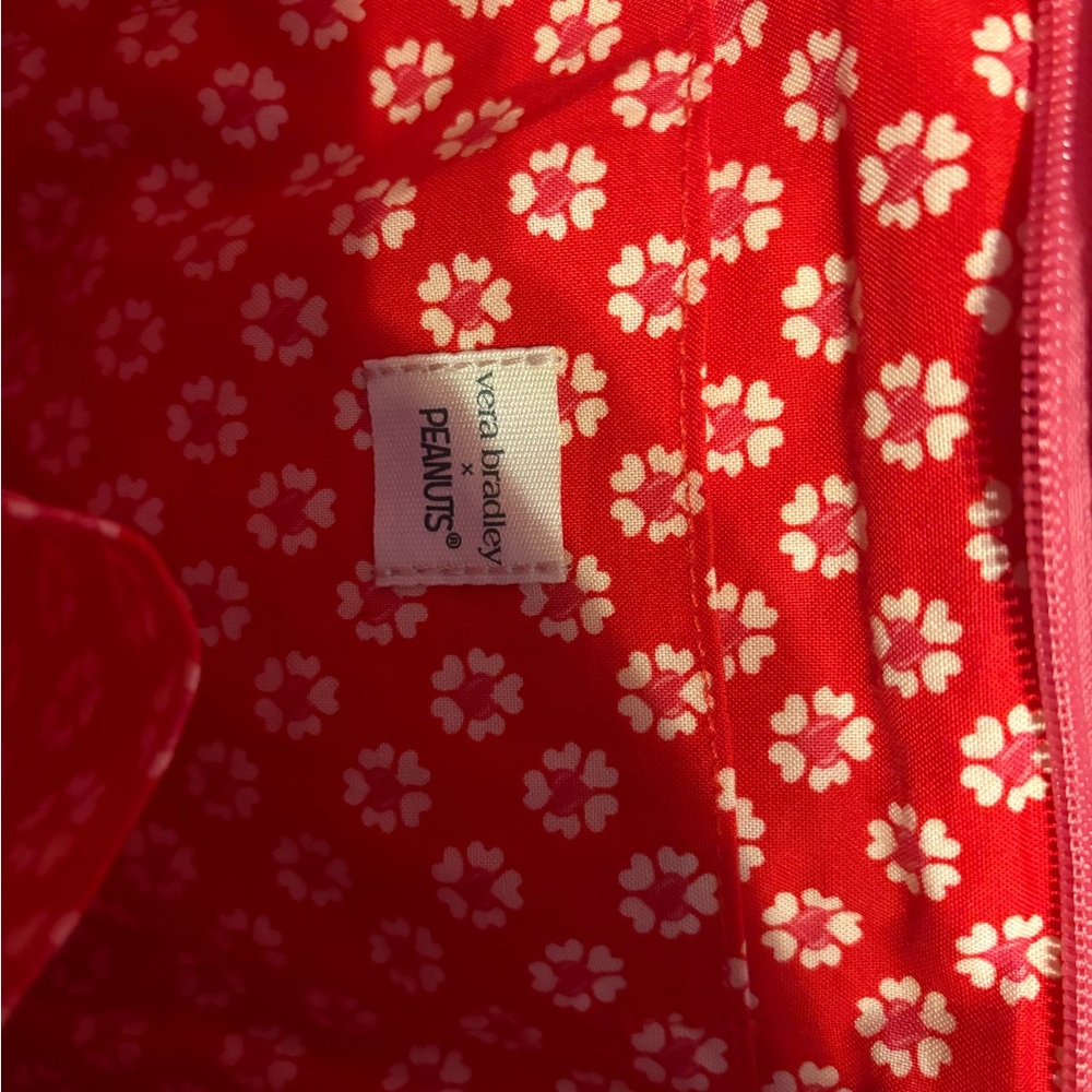Vera Bradley Red Quilted Tote with Snoopy Heart - Picture 4 of 4